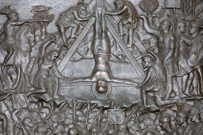 The Crucifixion of Saint Peter - (detail) Front Entrance Door of St. Peter
