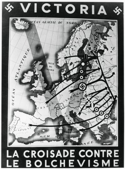 The Crusade against Bolshevism, Vichy French propaganda poster by Unbekannt