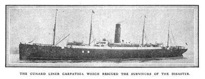 The Cunard liner Carpathia which rescued the survivors of the disaster, April 20, 1912 by Unbekannt
