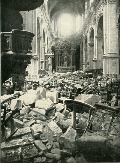 The Damage Done to Cambrai Cathedral, 1919 by Unbekannt