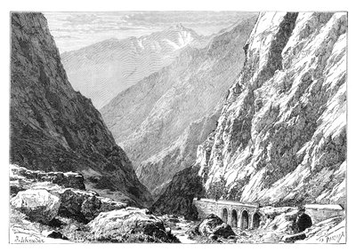 The Darial Defile on the Russia-Georgia border, 1895 by Unbekannt