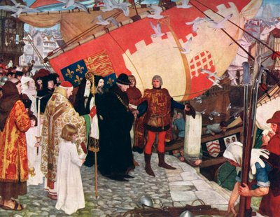 The Departure of John and Sebastian Cabot on their First Voyage of Discovery in 1497 by Unbekannt