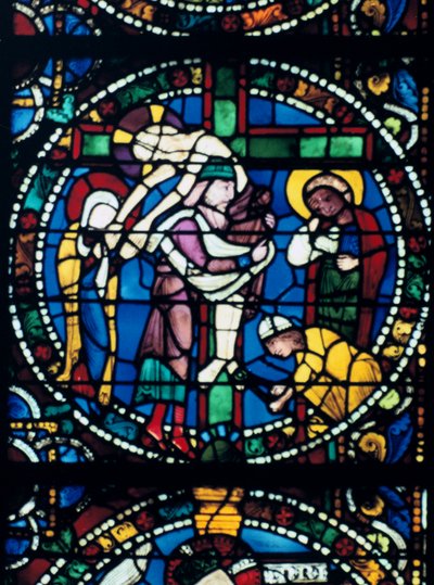 The Descent from the Cross, Stained Glass, Chartres Cathedral, France by Unbekannt