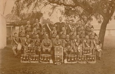 The Drums and Bugles of the First Battalion, The Queens Own Royal West Kent Regiment, Poona, India by Unbekannt