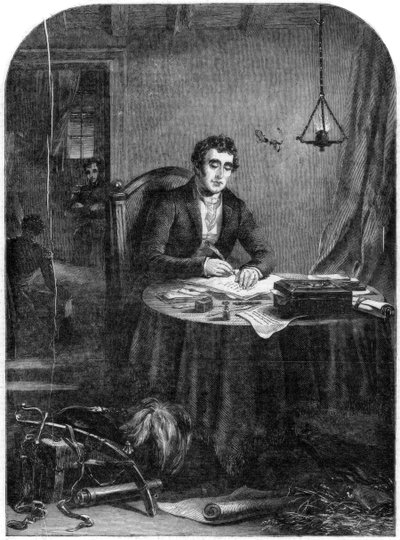 The Duke of Wellington Writing the Dispatches After the Battle of Waterloo by Unbekannt