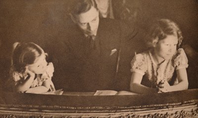 The Duke of York and Princesses Elizabeth and Margaret at the Pantomime by Unbekannt