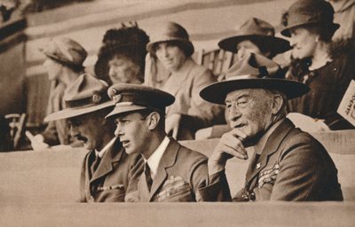 The Duke of York later King George VI with Lord Baden-Powell at a Jamboree, Wembley by Unbekannt