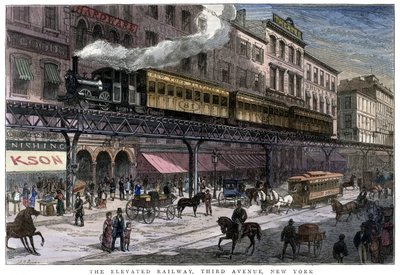 The Elevated Railway, Third Avenue, New York by Unbekannt