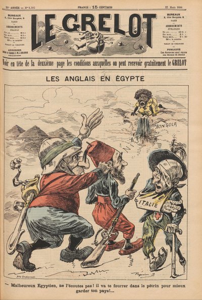 The English in Egypt. Caricature from Le Grelot by Unbekannt