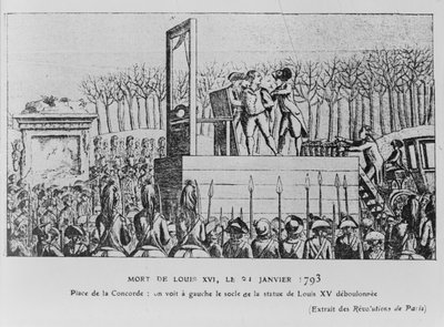 The Execution of Louis XVI in the Place de la Revolution on 21 January 1793 by Unbekannt