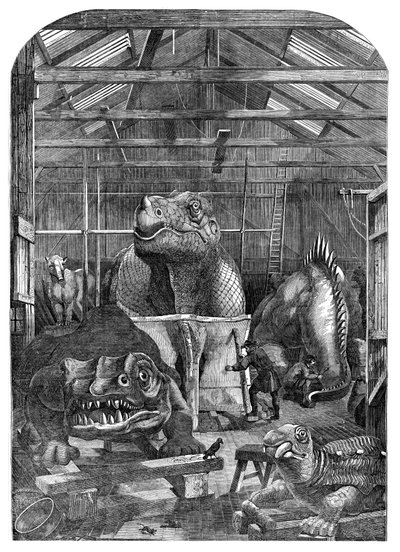 The Extinct Animals model room at Crystal Palace, Sydenham by Unbekannt