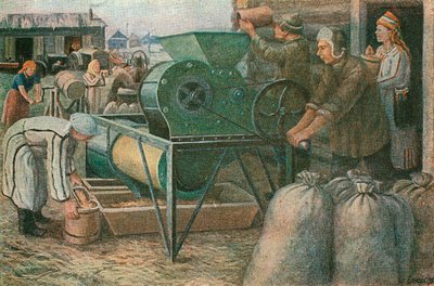 The Fight for the Harvest: Sorting of Seeds in a Mordva Collective Farm by Unbekannt