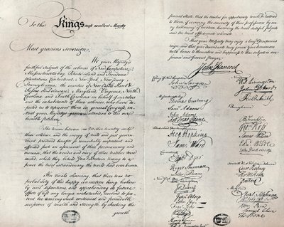 The Fitzwilliam copy of the Olive Branch Petition, 1775 by Unbekannt