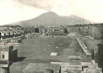 The Forum at Pompeii and Vesuvius, Italy, 1895 by Unbekannt
