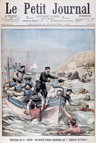 The French Linois Class Cruiser Galilee Saving French Sailors by Unbekannt