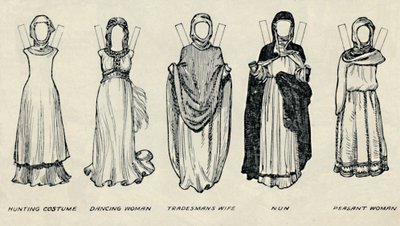 The Gallery of British Costume: Types of Dress in Early Plantagenet Times, c1934 by Unbekannt