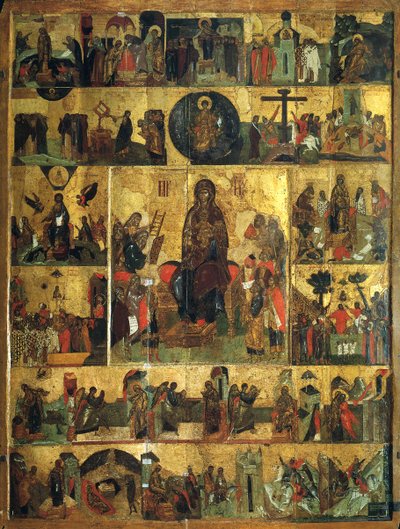 The Glorification of the Virgin, Akathist Hymn to the Most Holy Theotokos, 14th century by Unbekannt