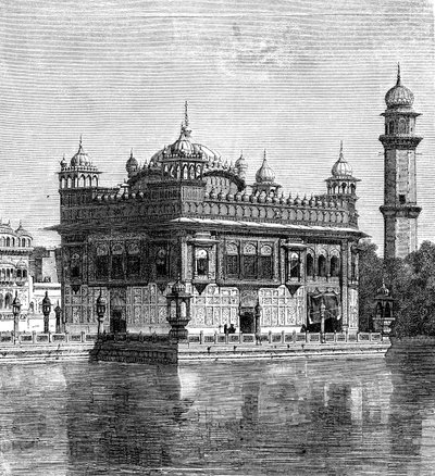 The Golden Temple and the Lake of Immortality at Amritsar, India by Unbekannt