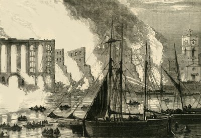 The Great Fire at Cottons Wharf, Tooley Street, 1861 by Unbekannt