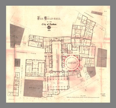 The Guild-Hall of the City of London, Plan, 1884-1886 by Unbekannt