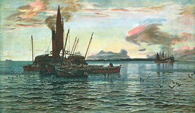 The Herring Market at Sea on Loch Fyne, Argyll, 1884 by Unbekannt