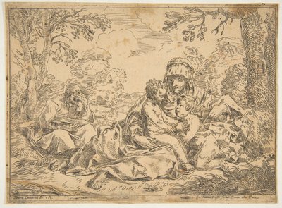The Holy Family with Saint John the Baptist, Copy after Cantarini, ca. 1639-1648 or after by Unbekannt