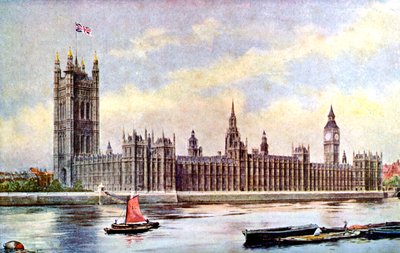 The Houses of Parliament from Lambeth Palace, Westminster, London by Unbekannt