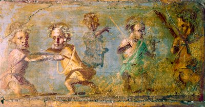The Hunt of the Dwarfs, fresco from Pompeii by Unbekannt