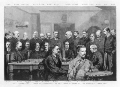 The International Chess Congress - Some of the Chief Members of the Liverpool Chess Club, 1890 by Unbekannt
