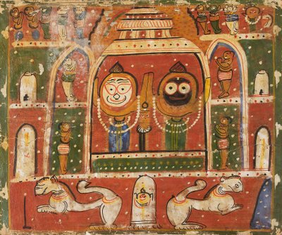 The Jagannatha Trio in the Shrine at Puri by Unbekannt