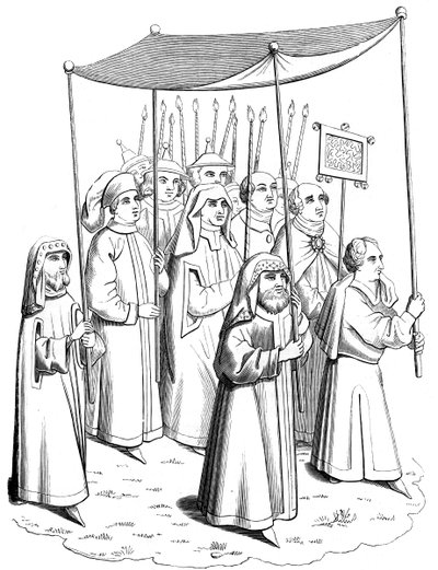 The Jewish Procession Going to Meet the Pope at the Council of Constance, 1849 by Unbekannt