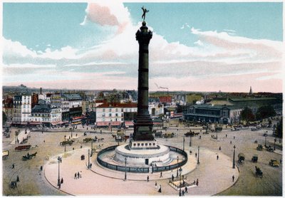 The July Column in the Place de la Bastille, Paris, c1900 by Unbekannt