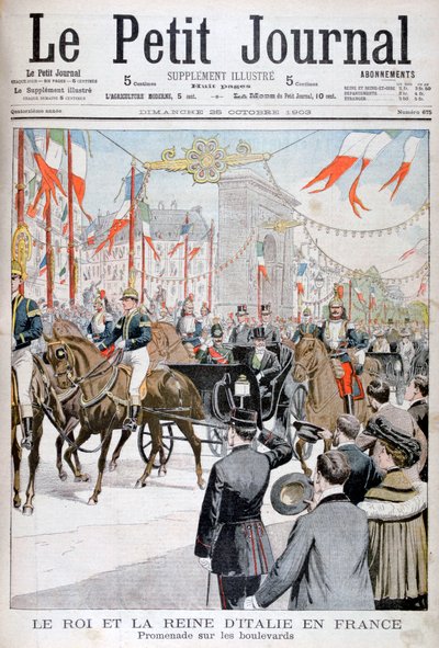 The King and Queen of Italy in France, 1903 by Unbekannt
