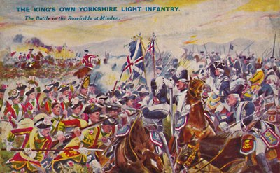 The Kings Own Yorkshire Light Infantry. The Battle in the Rosefields at Minden, 1759, 1939 by Unbekannt