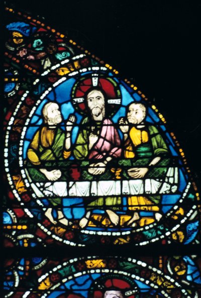 The Last Supper, Stained Glass, Chartres Cathedral, France by Unbekannt