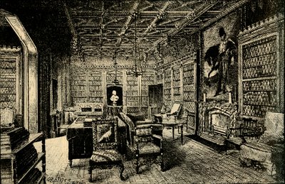 The Library at Abbotsford by Unbekannt