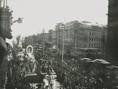 The Mardi Gras parade in Canal Street, New Orleans, USA, 1895 by Unbekannt