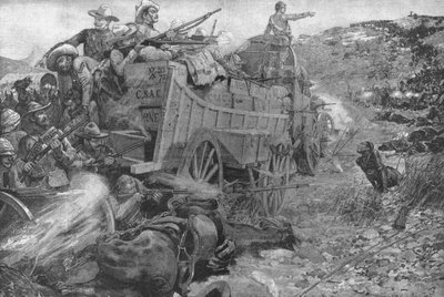 The Matabele War, 1893: Attack on the Laager of Wagons on the Imbembezi River, November 1, 1901 by Unbekannt