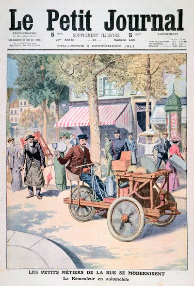 The Modernisation of the Street Traders: The Knife-Grinders Car, 1911 by Unbekannt