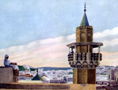 The Muezzin in his Minaret calling the Faithful to Prayer by Unbekannt
