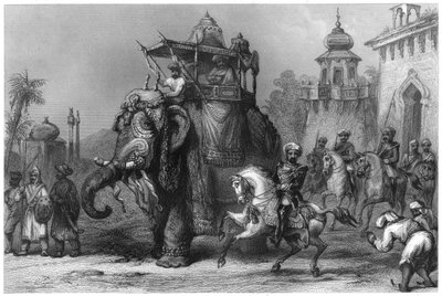 The Nana Sahib with his escort by Unbekannt