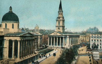 The National Gallery and St Martin in the Fields, Trafalgar Square, London, c1910 by Unbekannt
