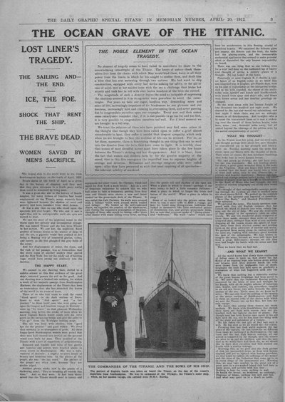 The Ocean Grave of the Titanic, and photograph of Captain Edward Smith by Unbekannt