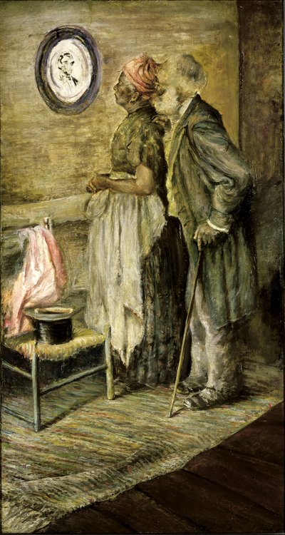 The Old Couple Looking at a Portrait of Lincoln by Unbekannt