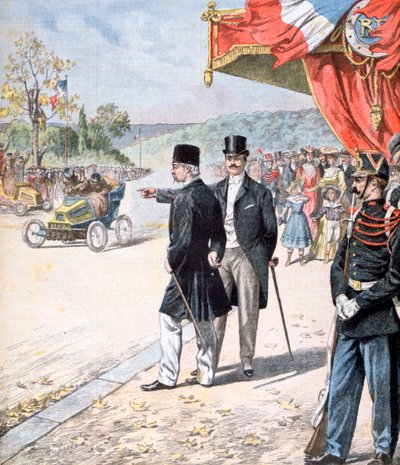 The Persian Shah Mozzafar al-Din Shah Qajar in France, 1902 by Unbekannt
