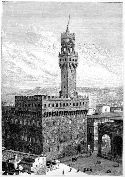 The Piazza della Signoria, Palazzo Vecchio, Florence, Italy by Unbekannt