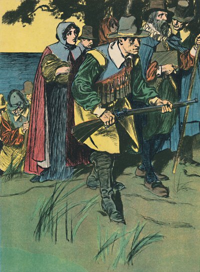 The Pilgrim Fathers Entering The New World by Unbekannt