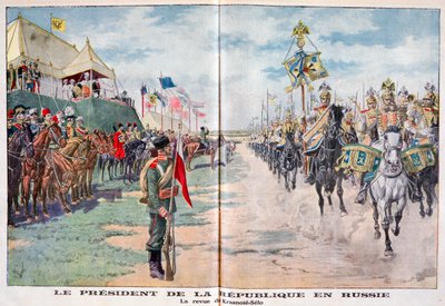 The President of the Republic Reviewing Russian Troops, Krasnoye Selo, Russia by Unbekannt