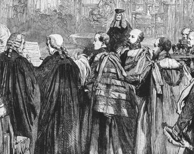 The Prince of Wales taking his seat for the first time in the House of Lords, 1863 by Unbekannt