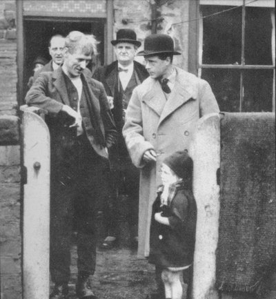 The Prince of Wales visiting a miners cottage in the Northeast of England by Unbekannt